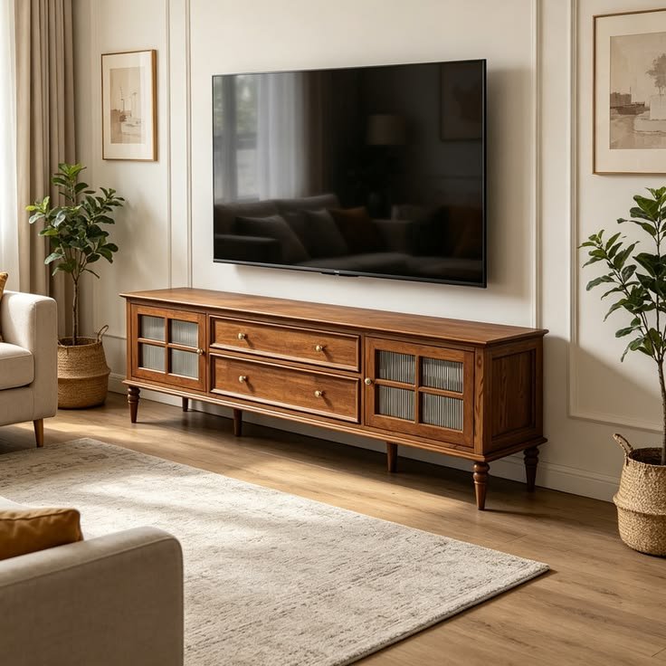 Walnut Teakwood vintage Tv console